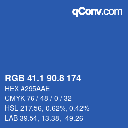 Color code: RGB 41.1 90.8 174 | qconv.com