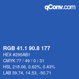 カラーコード: RGB 41.1 90.8 177 | qconv.com
