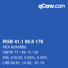 カラーコード: RGB 41.1 90.8 178 | qconv.com