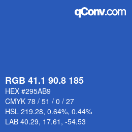 カラーコード: RGB 41.1 90.8 185 | qconv.com