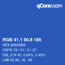 カラーコード: RGB 41.1 90.8 186 | qconv.com