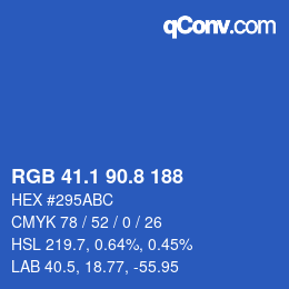 Color code: RGB 41.1 90.8 188 | qconv.com