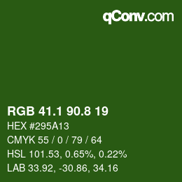 カラーコード: RGB 41.1 90.8 19 | qconv.com