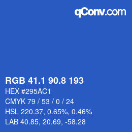 Color code: RGB 41.1 90.8 193 | qconv.com