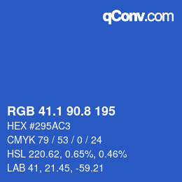 カラーコード: RGB 41.1 90.8 195 | qconv.com
