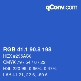 Color code: RGB 41.1 90.8 198 | qconv.com