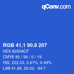 カラーコード: RGB 41.1 90.8 207 | qconv.com