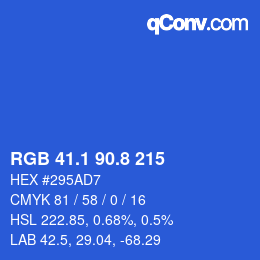 カラーコード: RGB 41.1 90.8 215 | qconv.com