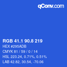 カラーコード: RGB 41.1 90.8 219 | qconv.com