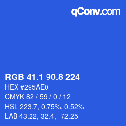 カラーコード: RGB 41.1 90.8 224 | qconv.com