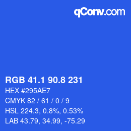 カラーコード: RGB 41.1 90.8 231 | qconv.com