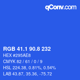 カラーコード: RGB 41.1 90.8 232 | qconv.com