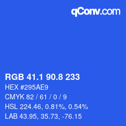 カラーコード: RGB 41.1 90.8 233 | qconv.com