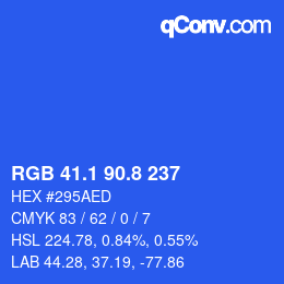 カラーコード: RGB 41.1 90.8 237 | qconv.com