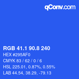 カラーコード: RGB 41.1 90.8 240 | qconv.com