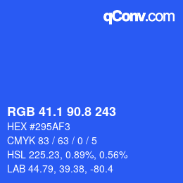 カラーコード: RGB 41.1 90.8 243 | qconv.com