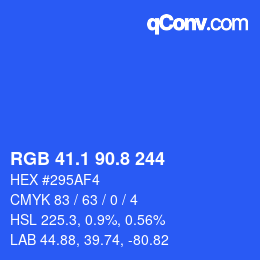 カラーコード: RGB 41.1 90.8 244 | qconv.com