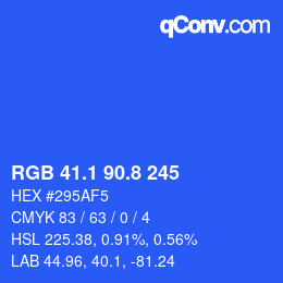カラーコード: RGB 41.1 90.8 245 | qconv.com
