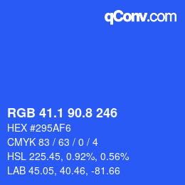 カラーコード: RGB 41.1 90.8 246 | qconv.com