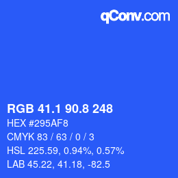 カラーコード: RGB 41.1 90.8 248 | qconv.com
