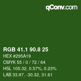 カラーコード: RGB 41.1 90.8 25 | qconv.com