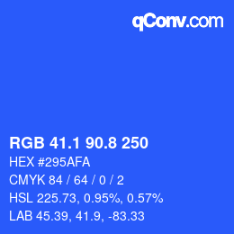 カラーコード: RGB 41.1 90.8 250 | qconv.com
