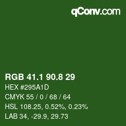 Color code: RGB 41.1 90.8 29 | qconv.com
