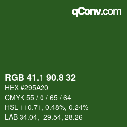 カラーコード: RGB 41.1 90.8 32 | qconv.com
