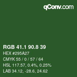 カラーコード: RGB 41.1 90.8 39 | qconv.com