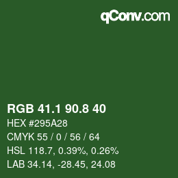 カラーコード: RGB 41.1 90.8 40 | qconv.com