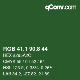 Color code: RGB 41.1 90.8 44 | qconv.com