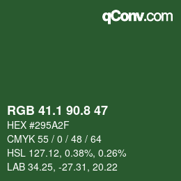 カラーコード: RGB 41.1 90.8 47 | qconv.com
