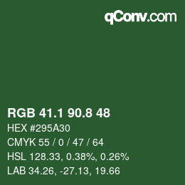 Color code: RGB 41.1 90.8 48 | qconv.com