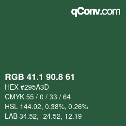 カラーコード: RGB 41.1 90.8 61 | qconv.com
