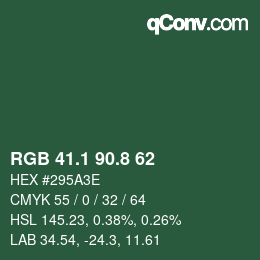 Color code: RGB 41.1 90.8 62 | qconv.com