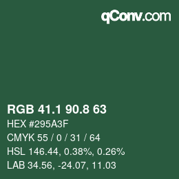 Color code: RGB 41.1 90.8 63 | qconv.com