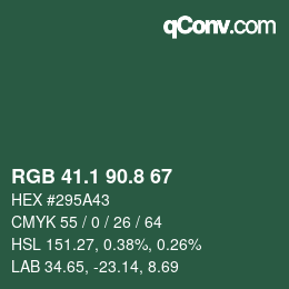 Color code: RGB 41.1 90.8 67 | qconv.com