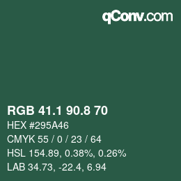 カラーコード: RGB 41.1 90.8 70 | qconv.com