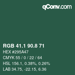 カラーコード: RGB 41.1 90.8 71 | qconv.com