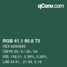 カラーコード: RGB 41.1 90.8 73 | qconv.com