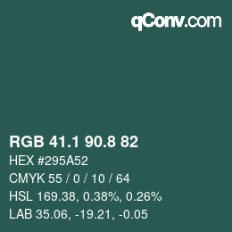 Farbcode: RGB 41.1 90.8 82 | qconv.com