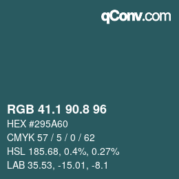 Color code: RGB 41.1 90.8 96 | qconv.com