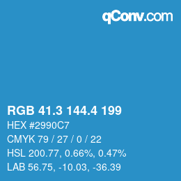 カラーコード: RGB 41.3 144.4 199 | qconv.com