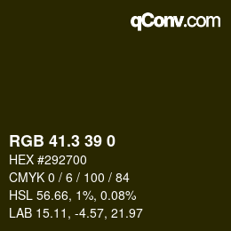 カラーコード: RGB 41.3 39 0 | qconv.com