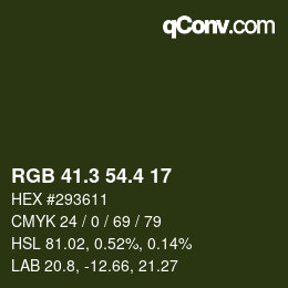 カラーコード: RGB 41.3 54.4 17 | qconv.com