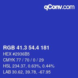 カラーコード: RGB 41.3 54.4 181 | qconv.com