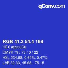カラーコード: RGB 41.3 54.4 198 | qconv.com