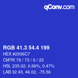 カラーコード: RGB 41.3 54.4 199 | qconv.com