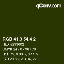 カラーコード: RGB 41.3 54.4 2 | qconv.com