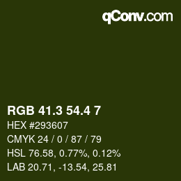 カラーコード: RGB 41.3 54.4 7 | qconv.com